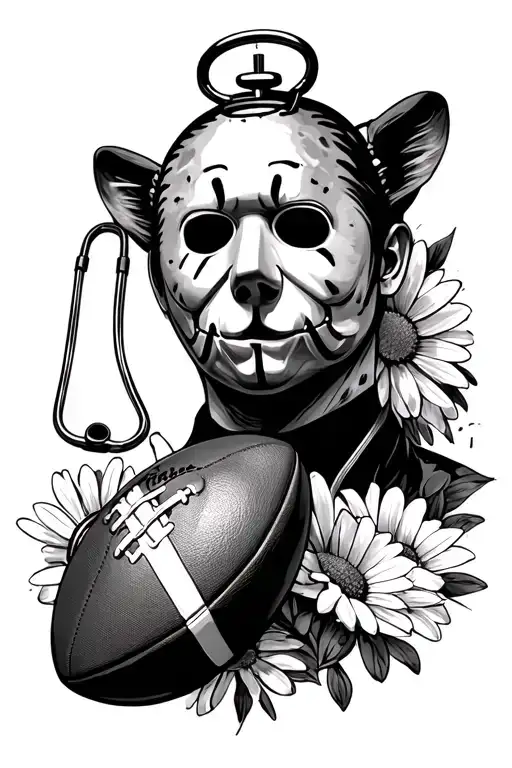 Michael Myers's, football, daiseys, stop watch, cheetah print, stethoscope tattoo design idea