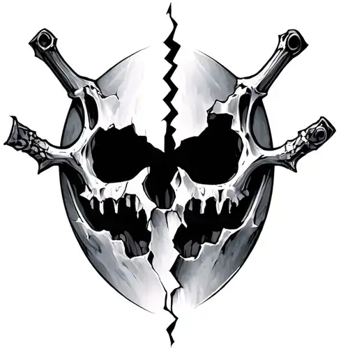 broken wishbone tattoo design idea