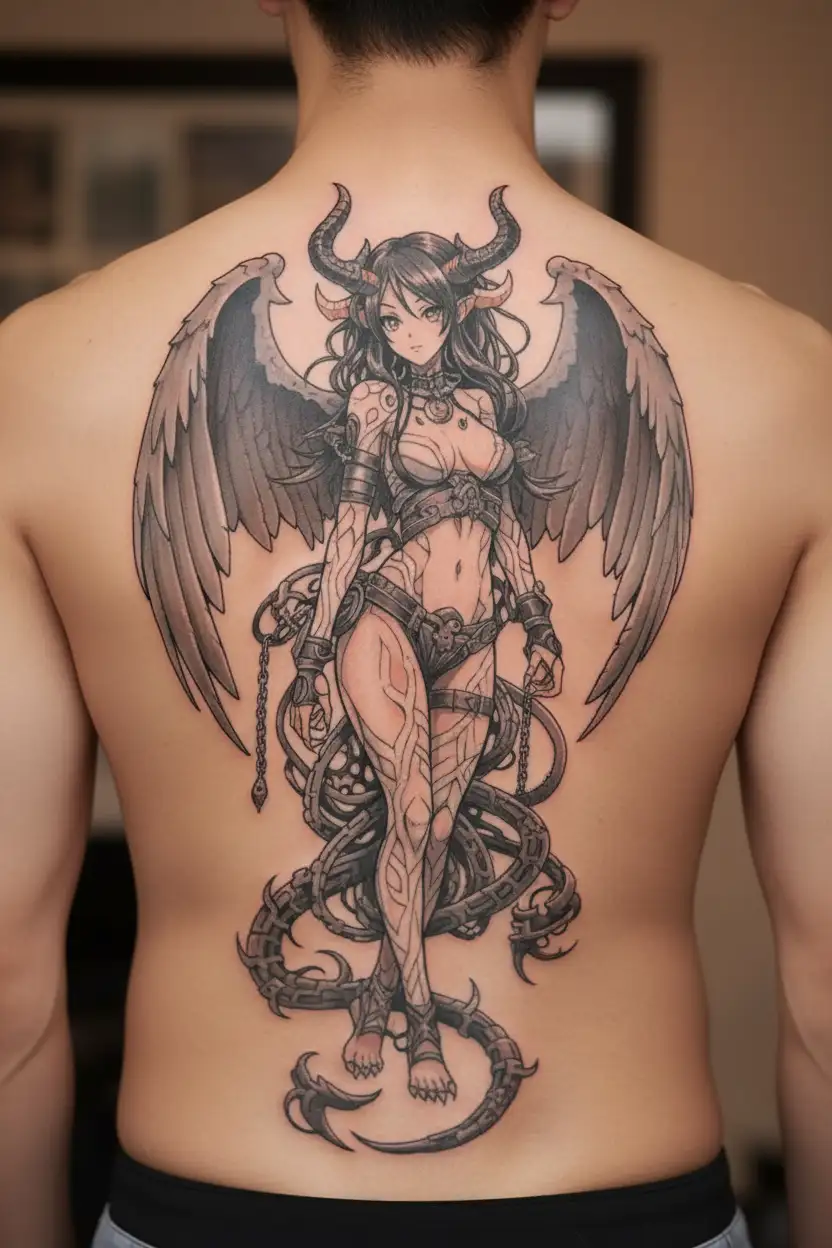 Succubus in Bondage tattoo design idea