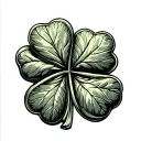 marijuana four leaf clover' tattoo design idea
