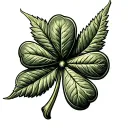 marijuana four leaf clover' tattoo design idea