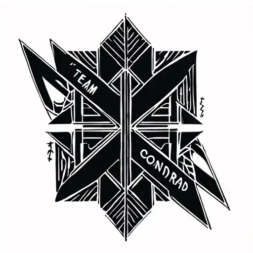 'team conrad' text tattoo design idea