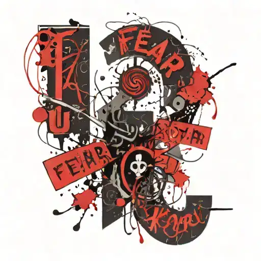a question mark with the inscription "Fear of the unknown" tattoo design idea