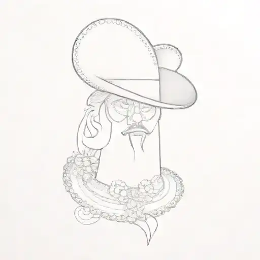 switch the head arc for a mexican sombrero hat tattoo design idea