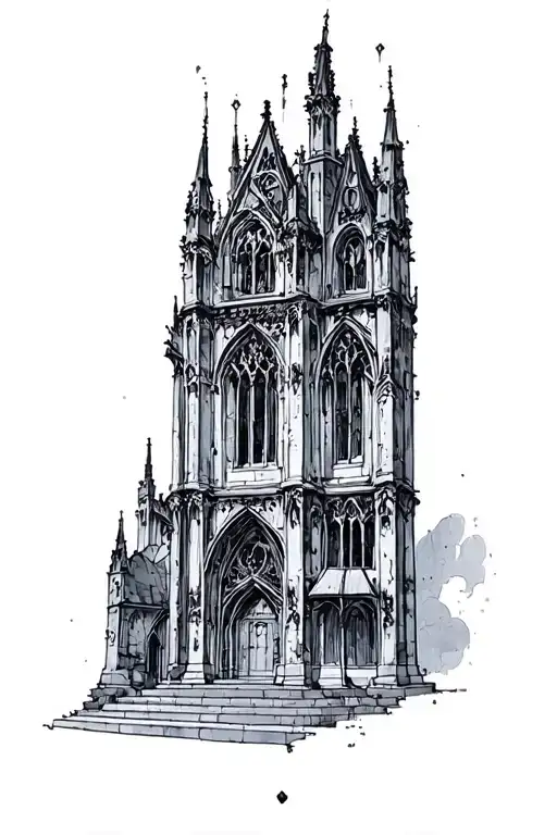 gothic architecture sketch style tattoo tattoo design idea