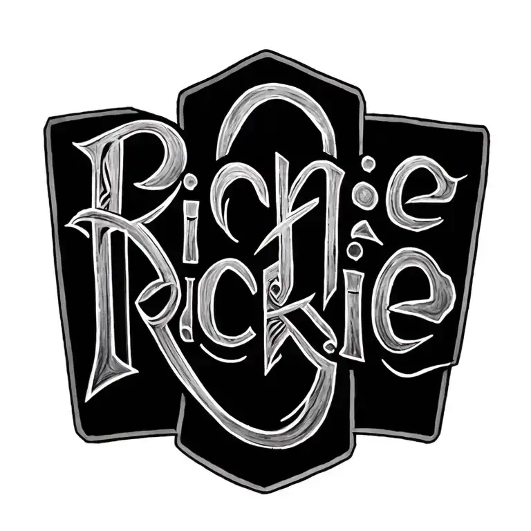 "Rickie" hieroglyphics name written tattoo design idea