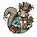 gentleman squirrel tattoo design idea