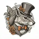 gentleman squirrel tattoo design idea