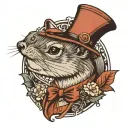 gentleman squirrel tattoo design idea