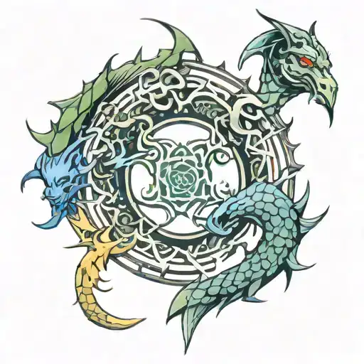 tiamat symbol tattoo design idea