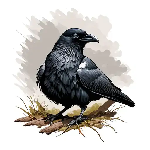 Cornish Chough tattoo design idea
