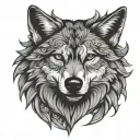 nordic wolf head tattoo design idea