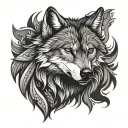 nordic wolf head tattoo design idea