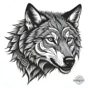 nordic wolf head tattoo design idea