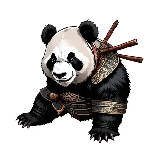 Samurai Panda tattoo design idea