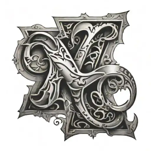 thomas edwin mackie V letter hugging tattoo design idea