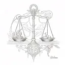 INTJ and Libra scale tattoo design idea