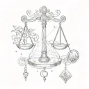 INTJ and Libra scale tattoo design idea