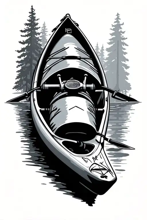 bicycle kayak hunting outdoors tattoo design idea