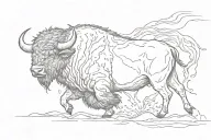 storm in a buffalo running tattoo design idea