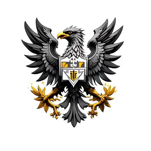 Concept (briefly) Main element: double-headed eagle in Russian style (heritage of the state emblem) - placed on the square tattoo design idea