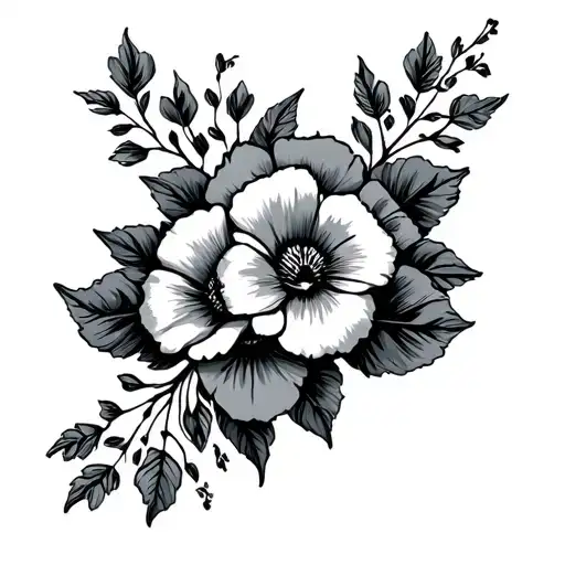 Luke combs, flowers tattoo design idea