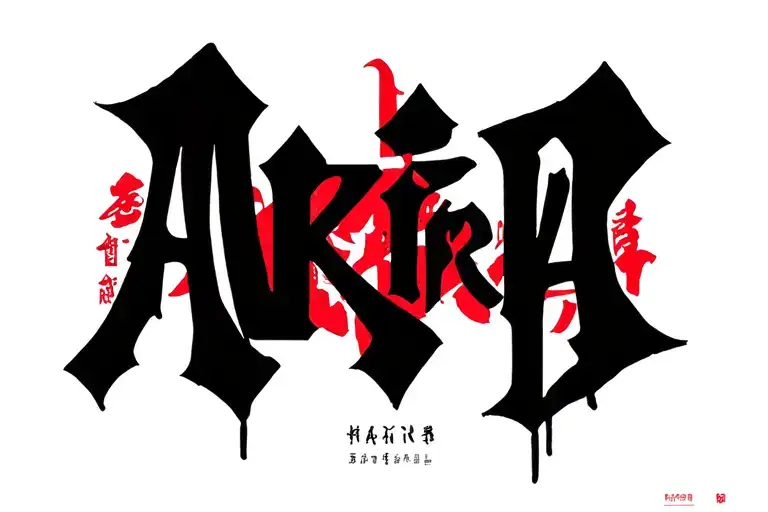 Akira name written tattoo design idea