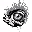 addiction recovery hourglass smoke eye reaching hand tattoo design idea