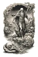 Charon crossing the River Styx tattoo design idea