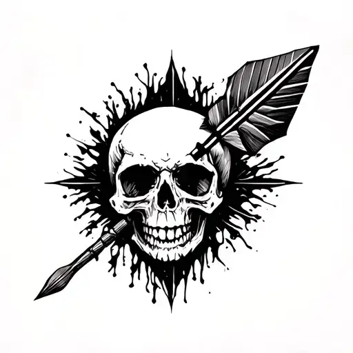 Dart Arrow with Skull tattoo design idea