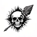 Dart Arrow with Skull tattoo design idea