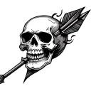 Dart Arrow with Skull tattoo design idea