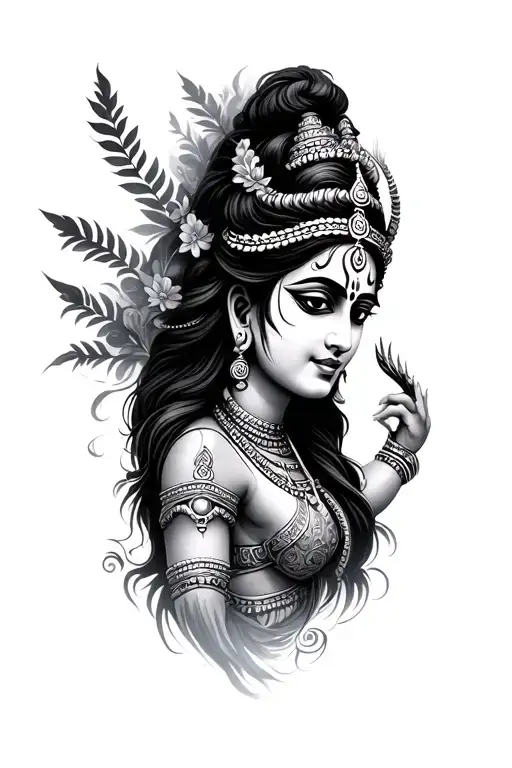 Mythology shiva kali tattoo design idea