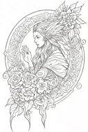 symbolize a wise protector who is blessed and faithful, embodying qualities of intelligence, guardianship, and virtue. tattoo design idea