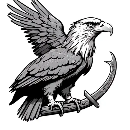 eagle with a halligan bar tattoo design idea