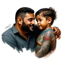 dad and son tattoo design idea