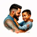 dad and son tattoo design idea