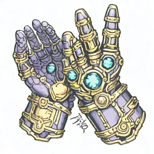 Thanos Infinity Gauntlet tattoo design idea