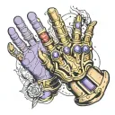 Thanos Infinity Gauntlet tattoo design idea