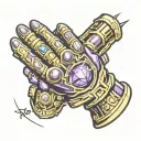 Thanos Infinity Gauntlet tattoo design idea