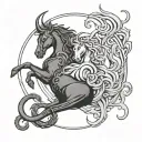 capricorn and leo zodiac signs intertwined tattoo design idea