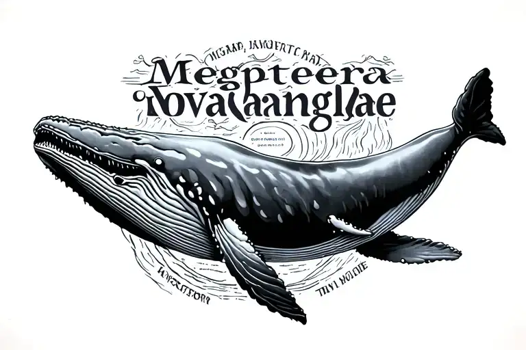 "Megaptera novaeangliae" scientific humpback whale tattoo design idea