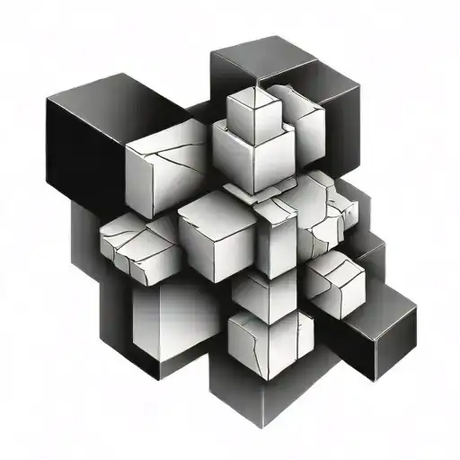 a simple blocky cross with a black border and white inside tattoo design idea