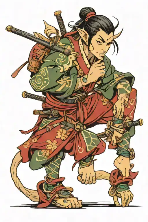 elf archer tattoo design idea
