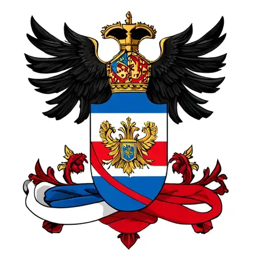 COAT OF ARMS OF SERBIA AND KARAĐORĐE BEHIND tattoo design idea
