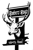 deer skull on street sign "roberts road" tattoo design idea
