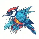 woodpecker tattoo design idea