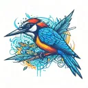 woodpecker tattoo design idea