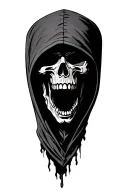 death on hood cartoon chatacter all body tattoo design idea