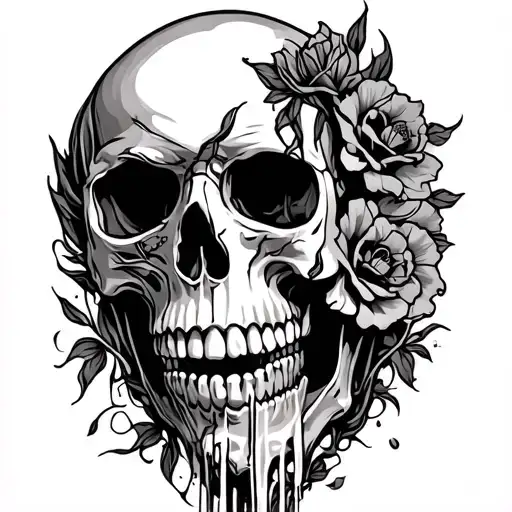 skulls, bachoe, 555 inside tattoo design idea